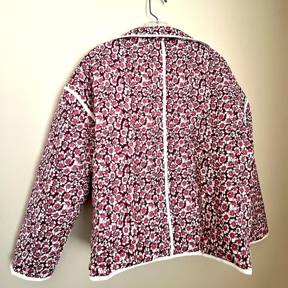 Pink Floral Cropped Puffer Jacket Size Small NWT‎ - Picture 7 of 8